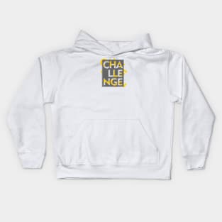 3d effect scrambled letter of challenge Kids Hoodie